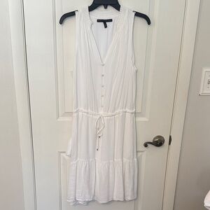White House Black Market Ivory Textured Dress